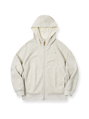 スタンドカラーデザインとグラデーション模様を備えたグレーのパーカースウェット