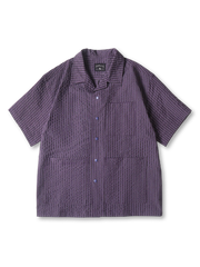 防水速乾ワッフルジャージ素材の格子柄が特徴のルーズフィットワークシャ