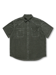 グリッドワークポケット半袖シャツ正面画像