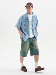 グアヤベラプリントキューバカラーシャツ