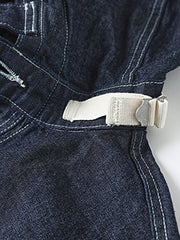 製品画像: 迷彩柄ツイルデニム生地の砲兵防護プルオーバーパーカー復刻バージョンの正面画像。
詳細画像: 大きなフードと三層前立てデザインのディテール特写。機能性とヴィンテージ感が際立つディテール。