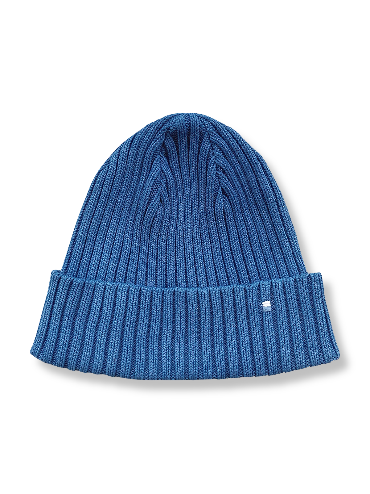 藍染め手縫いの2色刺し子ディテールを施したコットン製ニットキャップ。環境配慮型ヴィンテージデザイン。