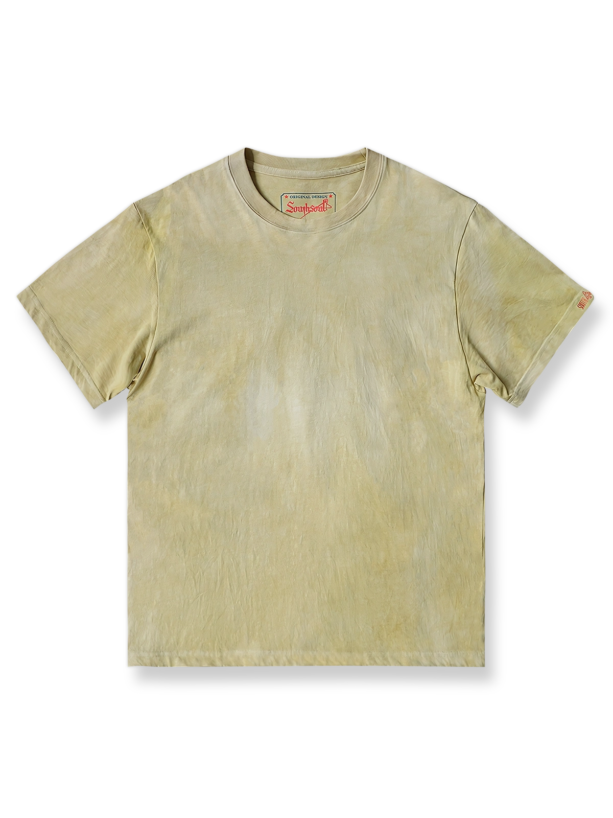 植物染めのタマネギ皮で手染めされたダブルヤーンヘビーウェイトコットンTシャツ