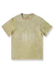 植物染めのタマネギ皮で手染めされたダブルヤーンヘビーウェイトコットンTシャツ