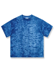 伝統的な植物染めの雲染め半袖Tシャツが広がる商品画像