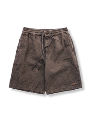 手作りの伝統植物染め剣道刺し子ショートパンツの正面が見える商品画像