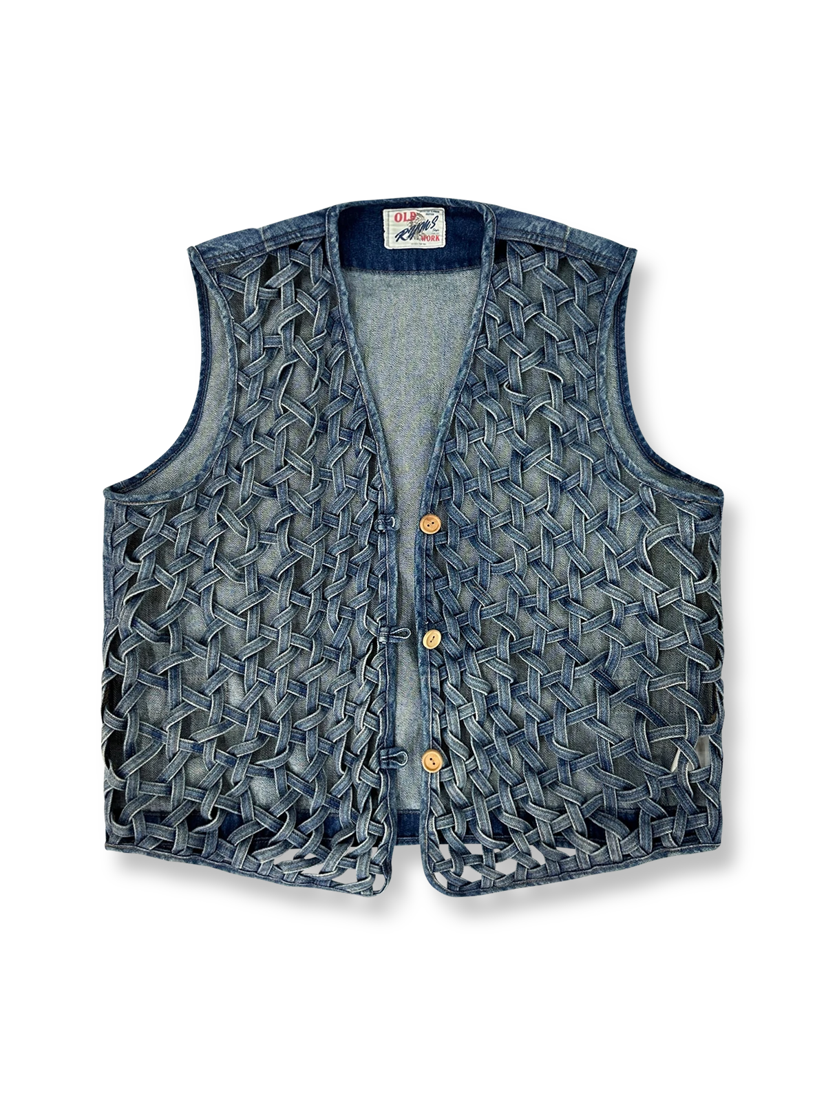 職人による手織り技法が特徴のヴィンテージデニムベスト
