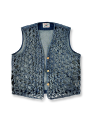 職人による手織り技法が特徴のヴィンテージデニムベスト