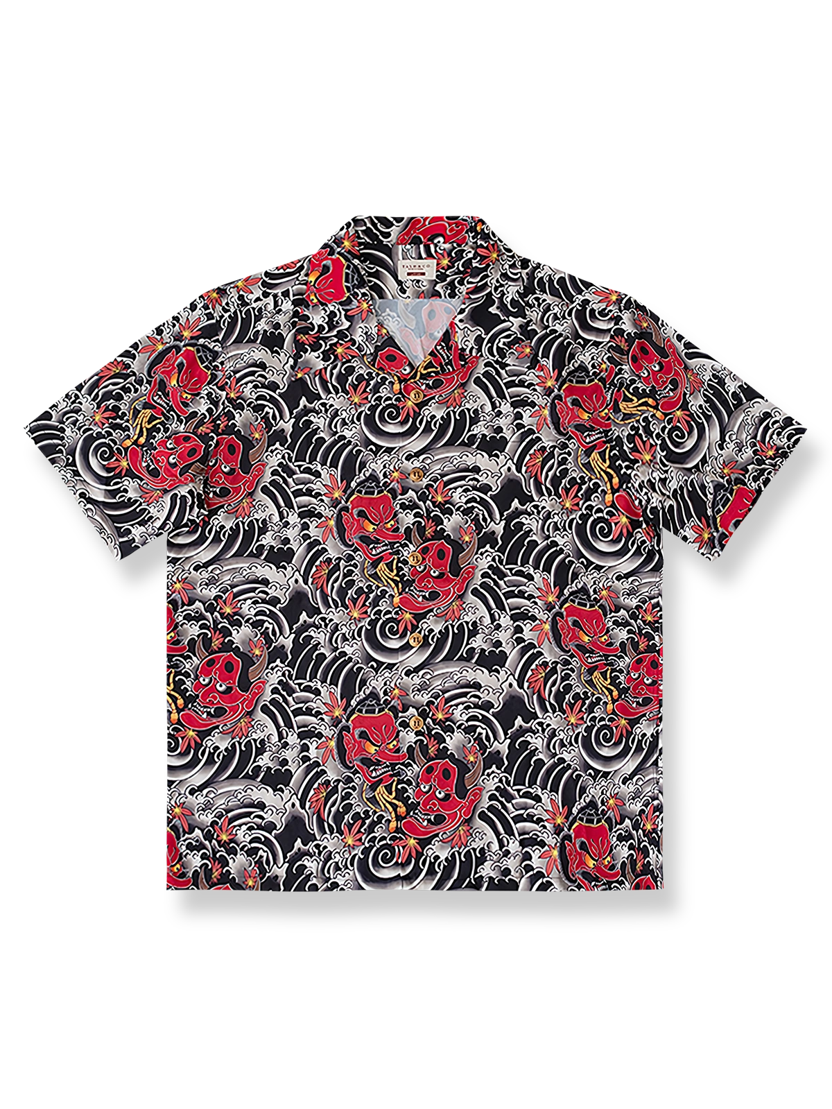 般若と天狗のタトゥーデザインが施されたハワイアンシャツ