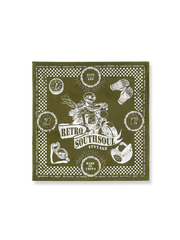 ハーレープリントのコットン正方形スカーフ。