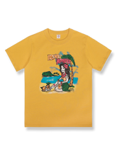 アイランドガールプリントのハワイアン半袖Tシャツ