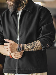 ショート丈 コットン ジップジャケット