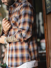 ヘビーフランネル チェックシャツジャケット ボアライニング仕様