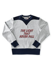 70年代アメリカンキャンパススポーツ風の毛羽取り加工カラーブロックスウェット。耐久性のあるリブ裾付き。