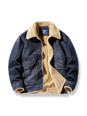 裏起毛フリース付き厚手デニムジャケット