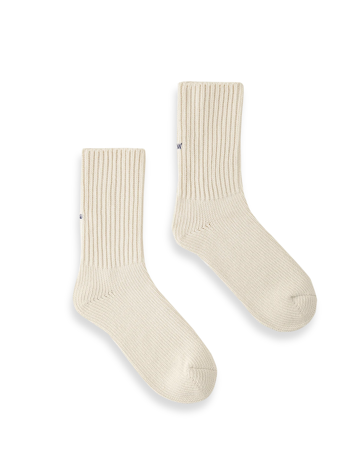 ヘビーゲージ刺繍入りニットクルーソックス三足セット — 「What’s Up」の文字刺繍がポイント。