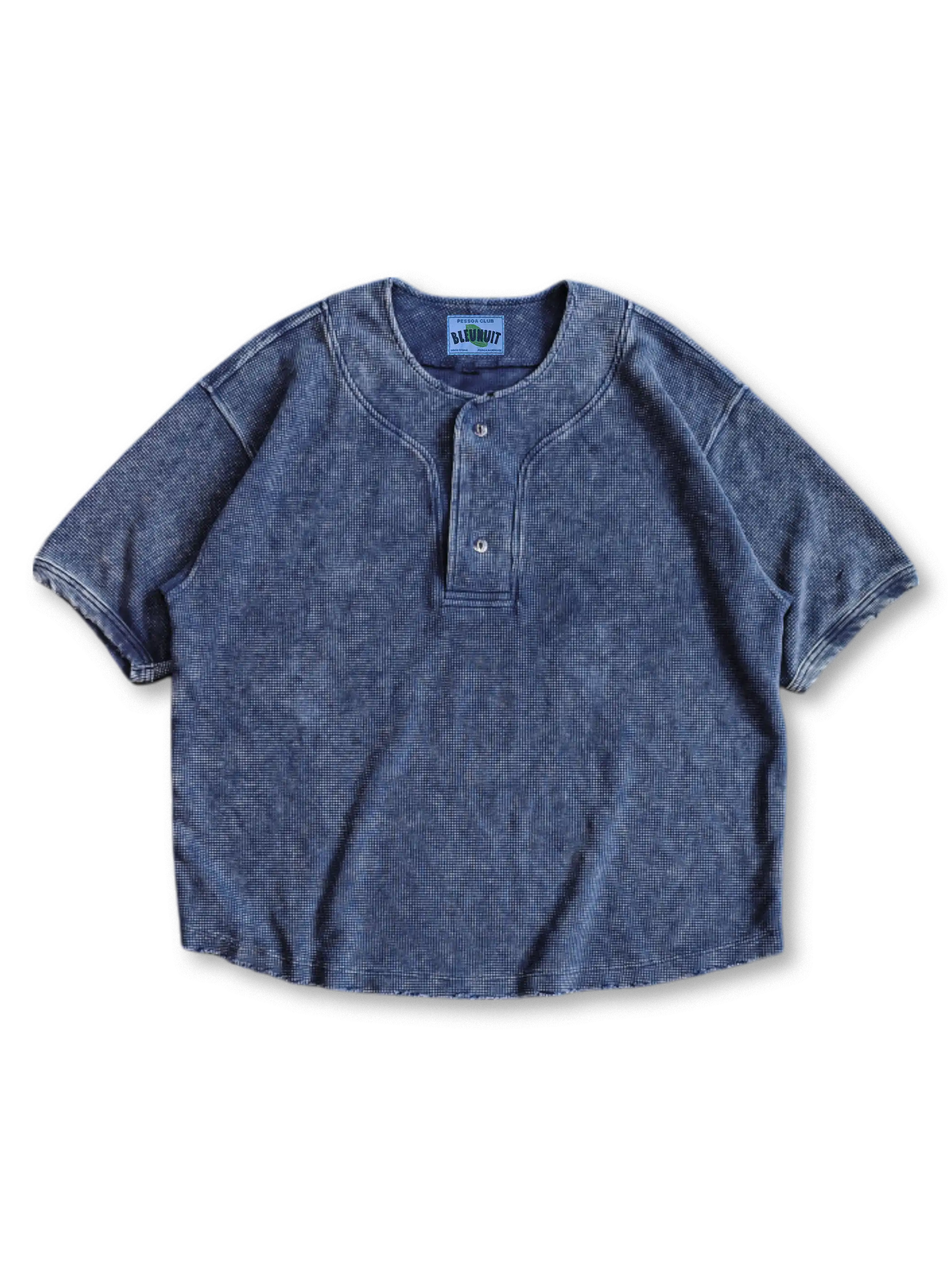 300gヘヴィワッフルヘンリーネックシャツ正面画像