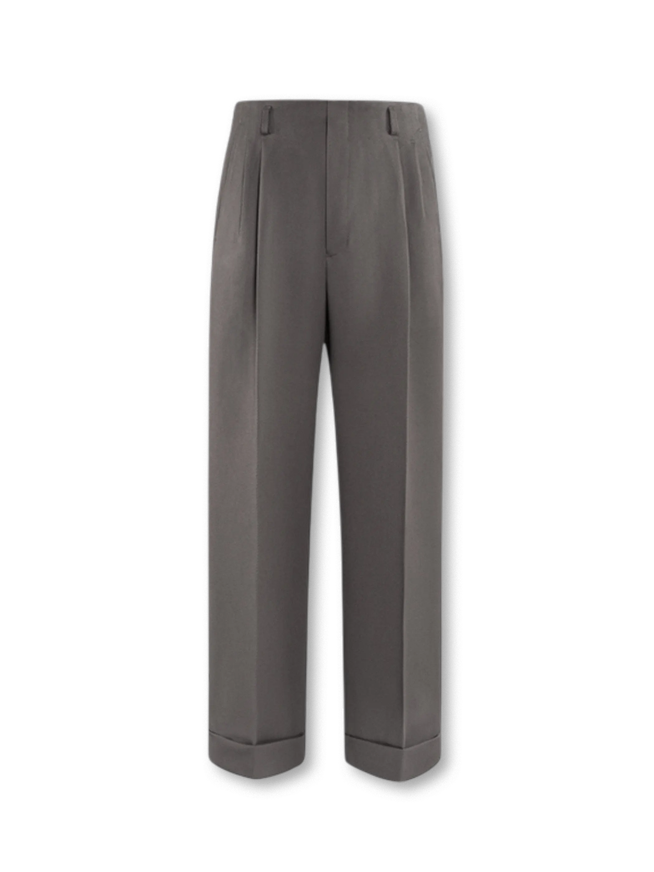 ヴィンテージ映画ポスター着想のハイウエストと太番手生地が特徴のホリウッドトップトラウザーズ