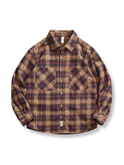 厚手起毛チェック柄で保温性と耐久性を兼ね備えたワークシャツ