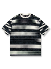 グラデーションストライプが際立つ300gヘビーウェイトコットンTシャツ。