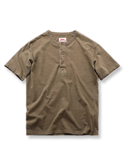 280Gヘビーウェイトコットンのヘンリーネック半袖Tシャツ。