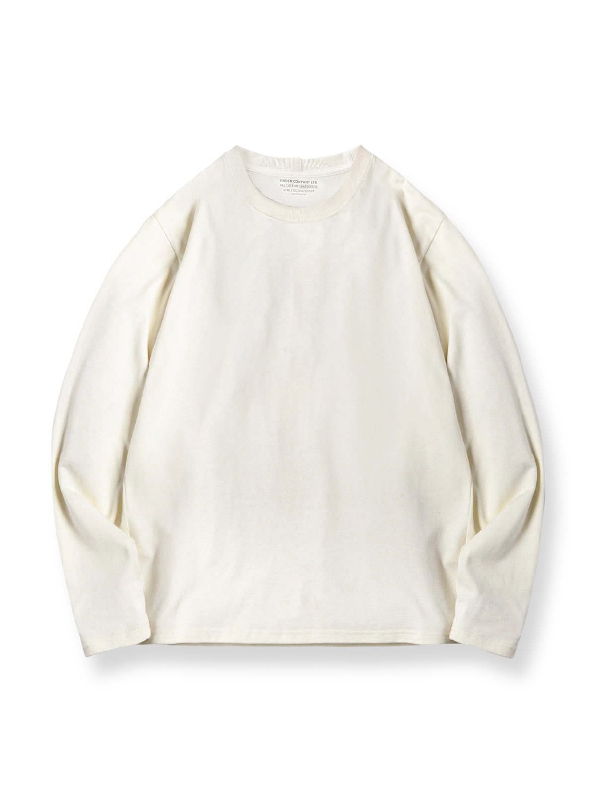 300gヘビーウェイトコットンの無地クルーネック長袖Tシャツ