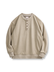 ヘンリーネック バイカラー メランジスウェット