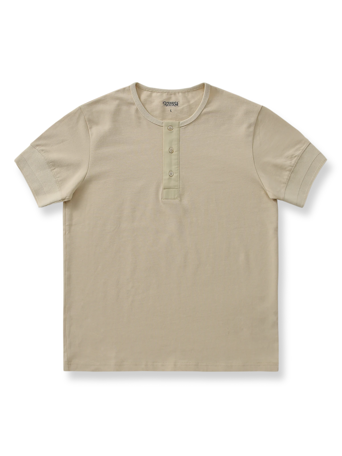 300gヘビーウェイトコットンのヘンリーネック半袖Tシャツ