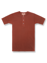 ヴィンテージ織機で作られたアメリカンコットン使用のスリムヘンリーネック半袖Tシャツ