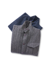 ヘリンボーン ウール混 テーラードジャケット