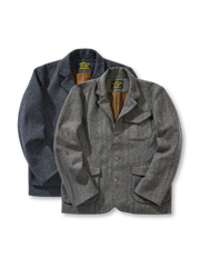 ヘリンボーン ウール混 テーラードジャケット