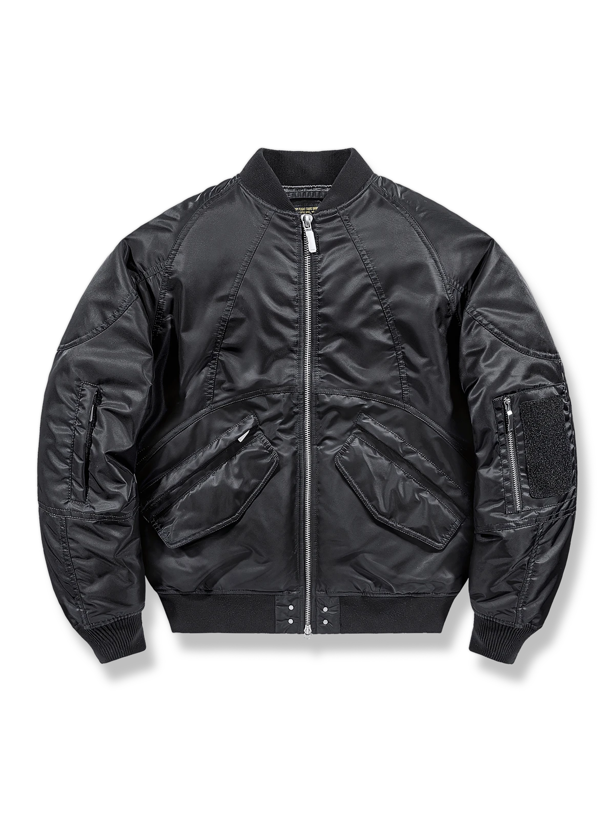 背面に隠しファスナーポケット付きのパイロットジャケット