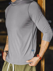 ハイテク半ハイネック 長袖インナーTシャツ