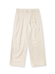 ハイウエストとワイドレッグが特徴のピュアコットンヴィンテージパンツ