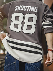 ホッケーライン Vネック ワッフルスウェット