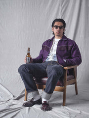 バイオレット色 フリンジジャケット