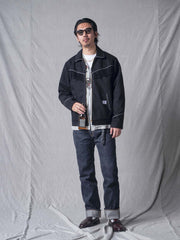 バイオレット色 フリンジジャケット