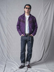 バイオレット色 フリンジジャケット