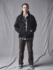 バイオレット色 フリンジジャケット