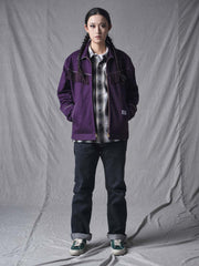 バイオレット色 フリンジジャケット