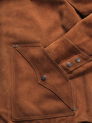 ウール襟 パッチワーク スエード レザージャケット