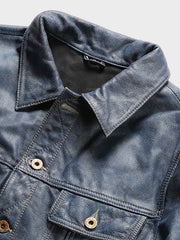 石磨き加工 牛革 レザージャケット