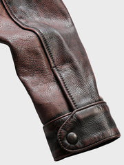 風合い 古着風 レザーライダージャケット