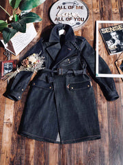 22オンスセルビッチデニム トレンチコート