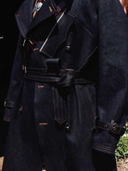 22オンスセルビッチデニム トレンチコート