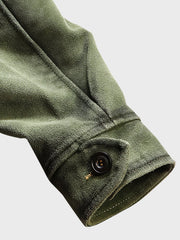 緑染め 牛革 スクラッチ レザージャケット