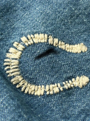 マルチホースシュー刺繍デニムキューバシャツ