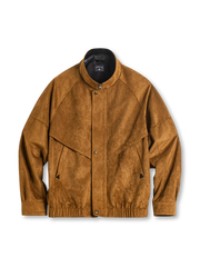 ハンティングコーチジャケット スエードタッチ ブラウン ショート丈 防風 秋冬 メンズアウター ヴィンテージワークスタイル