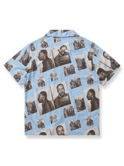 I HAVE A DREAM キング牧師人像アロハシャツ全体展示、キング牧師の水彩画調パターンを紹介。