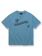 インディアンチーフプリントと胸ポケット付きのスラブコットンTシャツ